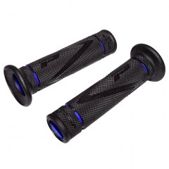 Poignées de guidon moto ou scooter Pro Grip 838 noir/bleu
