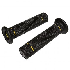 Poignées de guidon moto ou scooter Pro Grip 838 noir/jaune