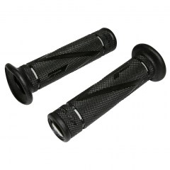 Poignées de guidon moto ou scooter Pro Grip 838 Open End noir et gris